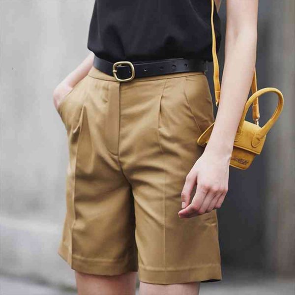 

ael summer shorts for women high waist wide leg short trousers female large size solid shorts streetwear, White;black