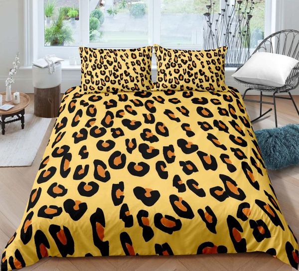 

bedding sets leopard print 3d quilt cover bed three piece set children's bedroom supplies cartoon pillow case