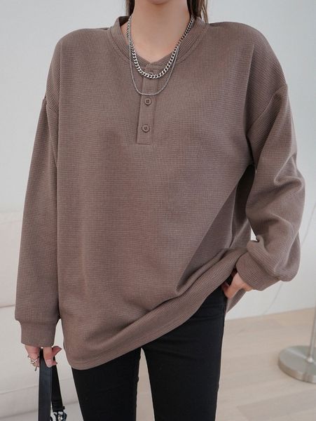 

dazy solid half button sweatshirt y4rb#, White;black