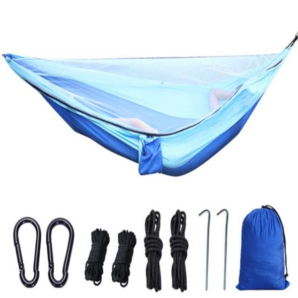 

double outdoor camping hammock parachute tent travel portable hanging bed swing camp furniture