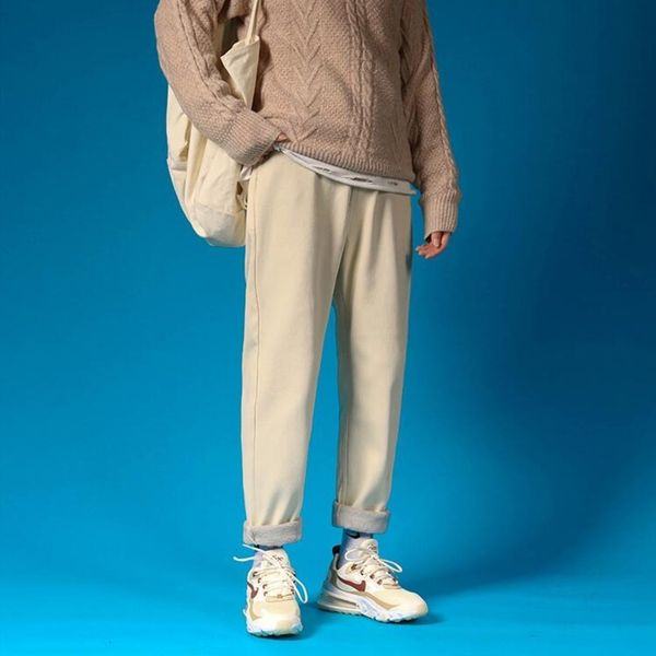

men's jeans winter plus velvet thick slim warm fashion casual retro men streetwear wild hip-hop denim trousers mens s-xl 52yp, Blue