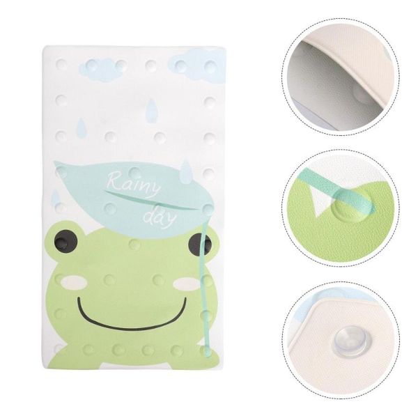 

bath mats 1pc household suction cup non-slip mat shower room cartoon floor (green)
