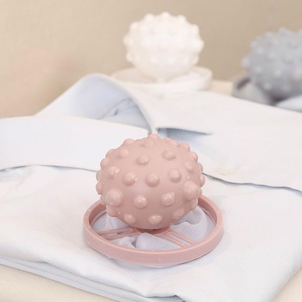 

laundry bags washing machine floats filter mesh bag hair to clean clothes wash and protect the ball (thorn ball) light color