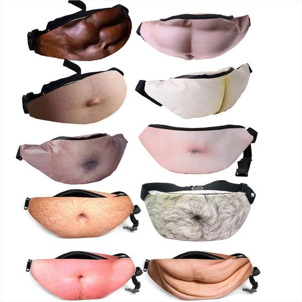 

novelty fun men women dad bag bod waist bags beer fat hairy belly fanny pack
