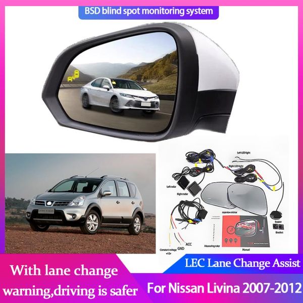 

millimeter wave radar blind spot monitoring bsa bsd bsm for livina 2007-2012 assist driving safety lane change car rear view cameras& parkin