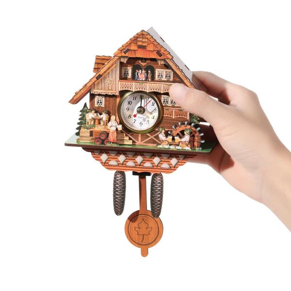 

wall clocks 1pc forest house cuckoo retro quartz clock wooden handcraft home decor for living room bedroom study