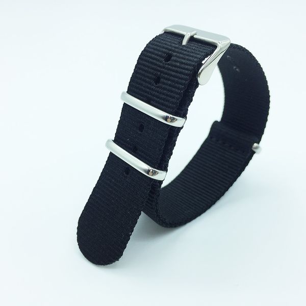 20 mm reines Nylonband, NATO-Band, hochwertiges Uhrenarmband mit Edelstahl-Zubehör, Outdoor-Militäruhr, schweißfest, l