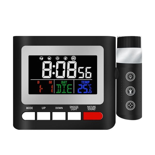 

other clocks & accessories projection alarm clock with fm radio,backlight,contact buttons,with time and temperature led digital 3xaaa batter
