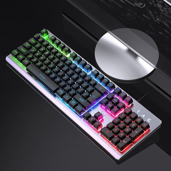 

mechanical feel gaming keyboard combo adjustable colorful backlight ergonomic keyboards for pc/lapcomputer/gaming