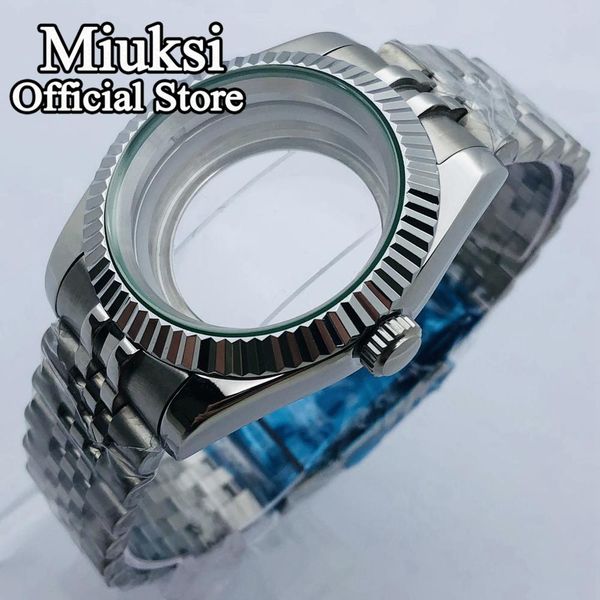 

36mm/40mm sapphire glass jubilee bracelet case fit nh35 nh36 eta 2836 mingzhu dg2813 3804 miyota 8205 8215 821a movement, Black;blue