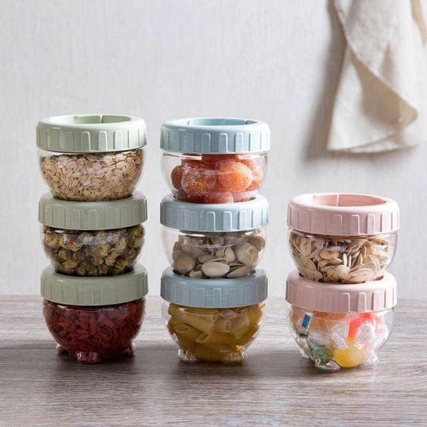 

plastic sealed storage jar spice tea candy preservation bottle kitchen tool 3pc bottles & jars