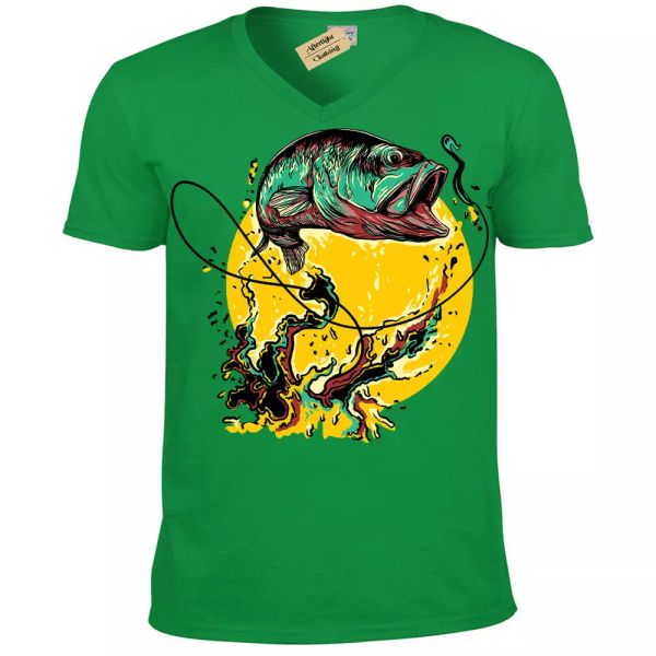 

fly fishing t-shirt fisherman gift angling anglers mens v-neck, White;black