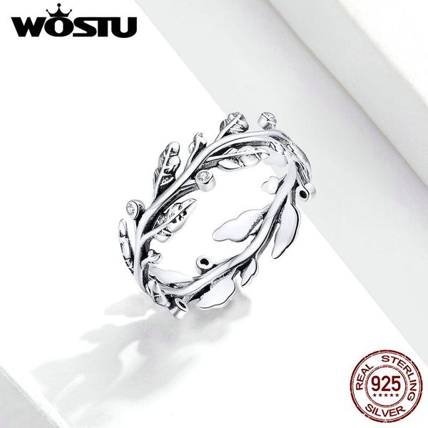 

cluster rings wostu 925 sterling silver little daisy finger for women vintage retro stackable band fine jewelry dxr670, Golden;silver