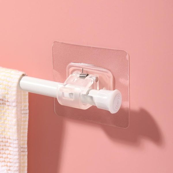 

shower curtains 2pcs curtain rod bracket hooks seamless adjustable wall self adhesive rods hanger for home bearing weight