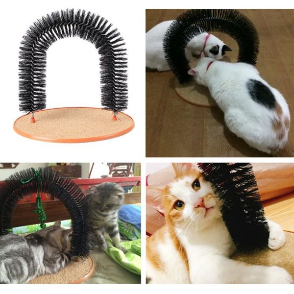 

cat toys pet scratcher self-help hair brushing shedding supplies arch door fun play toy body scratching device