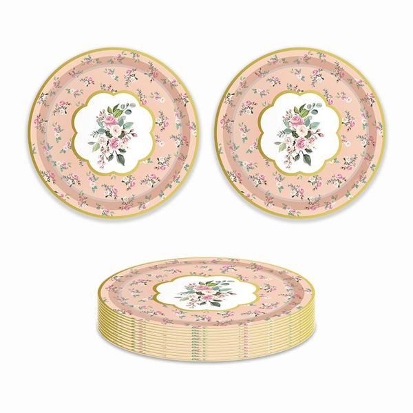 

disposable dinnerware 7inch tea party decorations happy birthday tableware sets kids favors supplies wedding plates