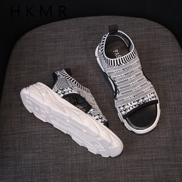 

sandals 2021 woman shoes women's wedges footwear summer platform ladies casual sneakers stretch fabric slip on peep toe, Black