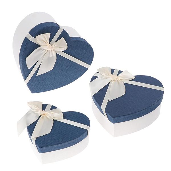 

3pcs gift box heart shape container packaging wedding case valentine's day flower for party gifts wrap