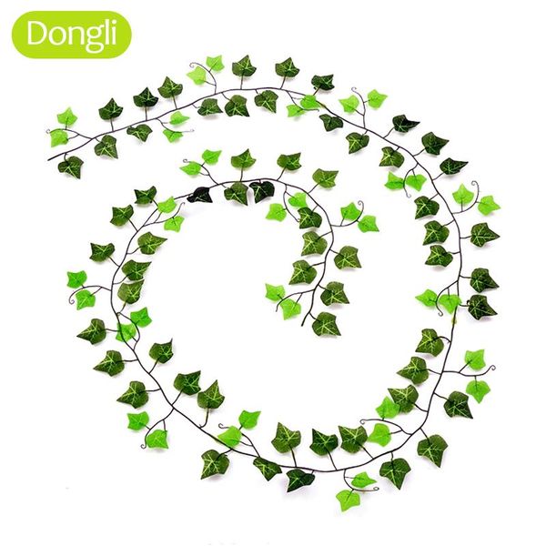 

decorative flowers & wreaths 100pc leaf 1 piece green silk artificial hanging garland fake plant vine leaves diy home wedding party bathroom