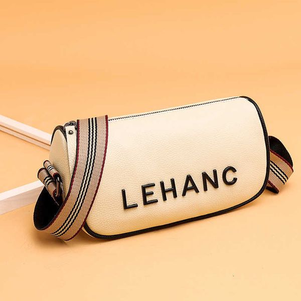 

women's leather bag 2021 simple letter wide shoulder strap single menger s