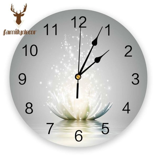 

wall clocks flower abstract lotus pvc clock modern design home decor bedroom silent oclock watch for living room