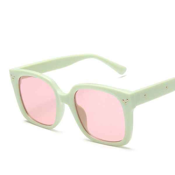 

sunglasses 2021 oversized square women retro tinted color lens shade eye glsses brand designer uv400 lunette de soleil femme, White;black