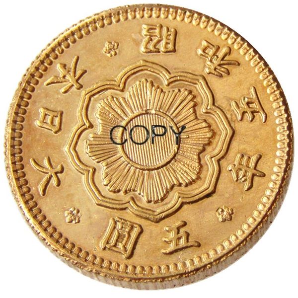 

jp(11-13) japan 5yen showa 5 /meiji 30/36 year craft gold plated copy coin home decoration accessories