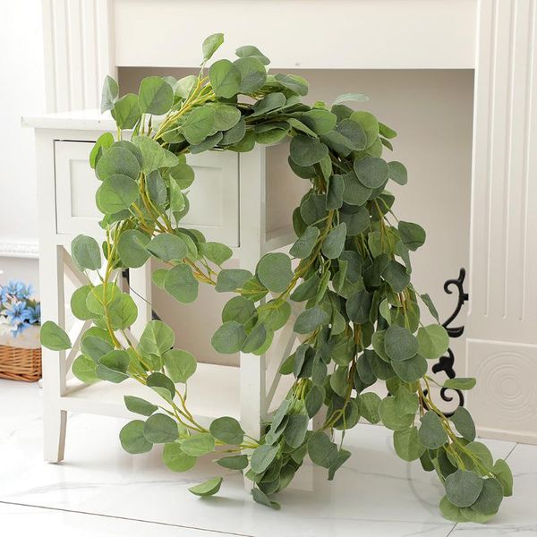 

decorative flowers & wreaths 2m artificial eucalyptus vines rattan fake plants home garden decoration wedding venue layout ivy wreath