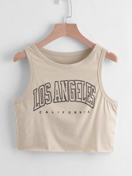 

letter graphic crop tank 39ym#, White
