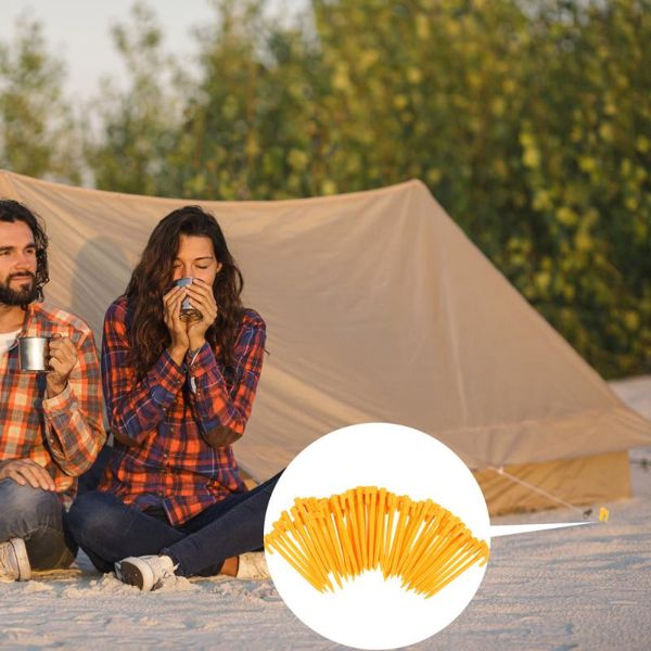 

false nails 50pcs outdoor camping tent nail accessories fixing pegs ground, Red;gold