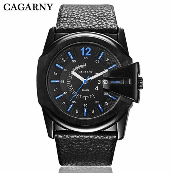 

wristwatches cagarny men fashion casual watches leather business quartz-watch clock wristwatch relogio masculino pengnatate, Slivery;brown