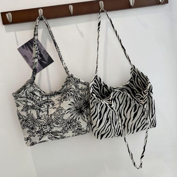 

evening bags fashion animal printing women handbags canvas shoulder shopping female foldable ladies tote