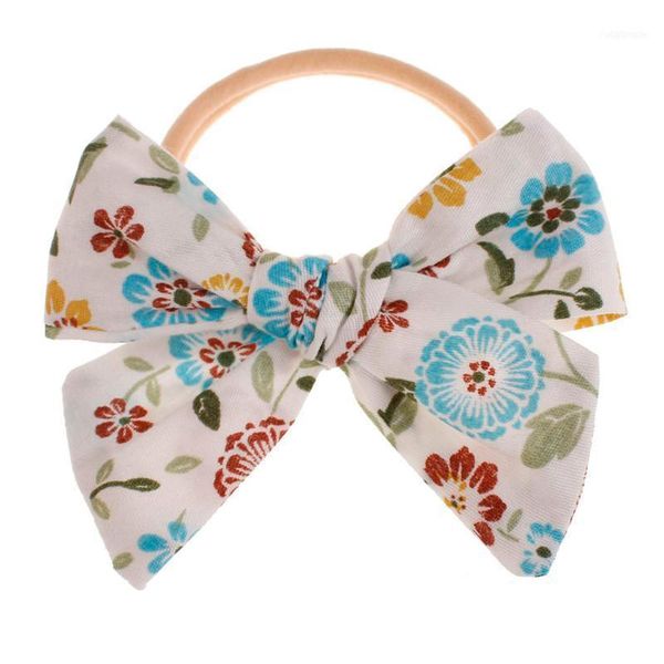 

baby girls bowknot headband cute infant kids floral elastic hairband sweet children cloth casual headband1, Slivery;white
