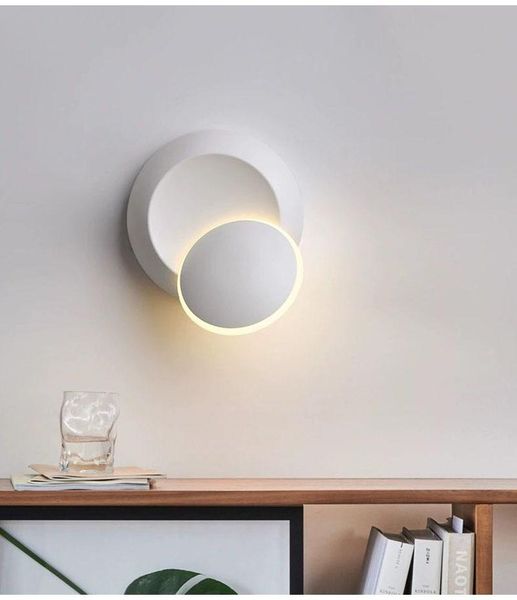 

wall lamp 5w led 360 degree adjustable bedside light white black creative decorati modern aisle round indoor lighting