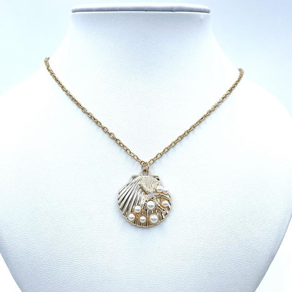 

pendant necklaces fashion shell pearl necklace alloy women's sweater chain halloween couple gift jewelry, Silver