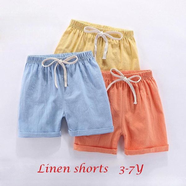 

boys shorts kids candy color girls children summer beach loose casual pants cotton & linen comfortable 2-10yrs, Black