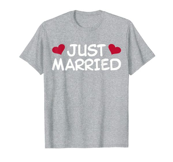 

just married t-shirt, White;black
