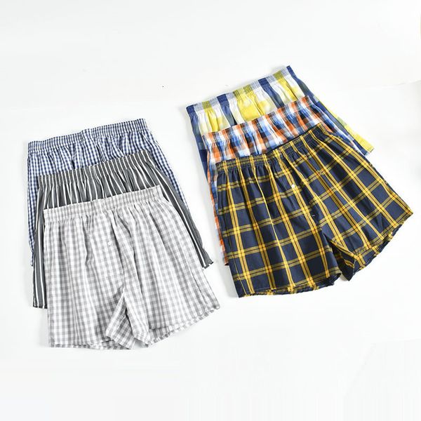 

there are men's individually packaged woven aro pants, comfortable underwear for home sleeping, large underpants, Black;white