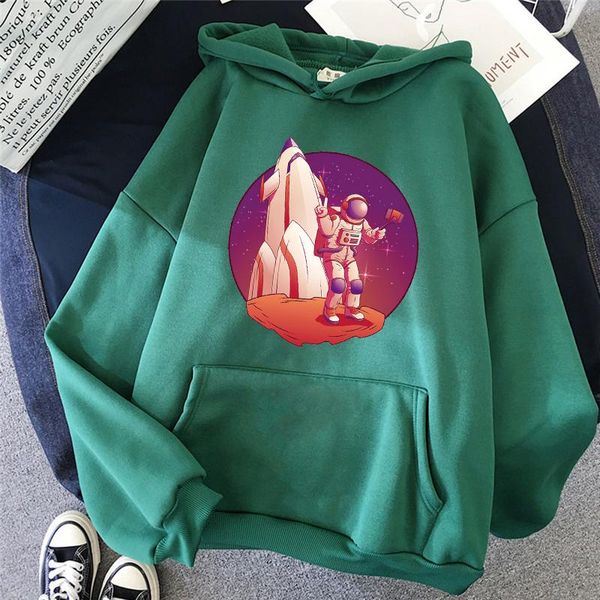 

men's hoodies & sweatshirts oversized personality hip hop cool boys street astronauts harajuku style women hooded clothes long sleeve, Black