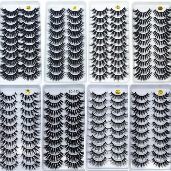 

manooby 3d mink lashes 10 pairs natural false eyelashes fluffy soft wispy volume dramatic long cross eyelash extension makeup