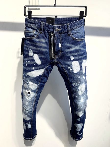 

2021 italian european and american fashion men's casual jeans, high-grade washing, pure hand grinding, quality optimization la393, Blue