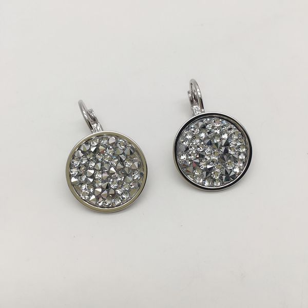 

ms betti 2021 round drop earrings austria crystals design girl's gift women wedding party jewelry, Silver