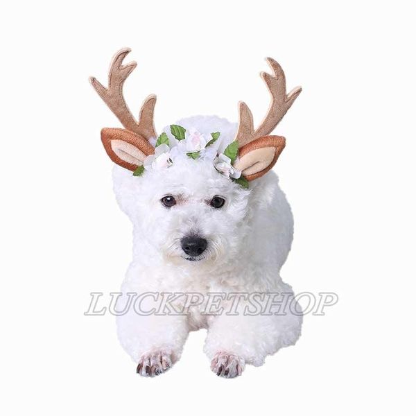 

dog apparel pet cat aceessory classic elk hat