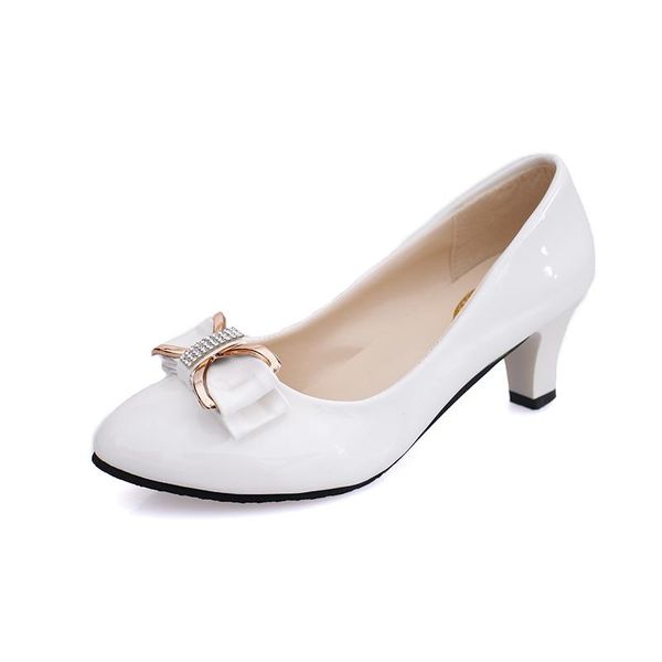 

dress shoes 2021 autumn women's single korean version with shallow mouth bow high heels wild casual large size work, Black