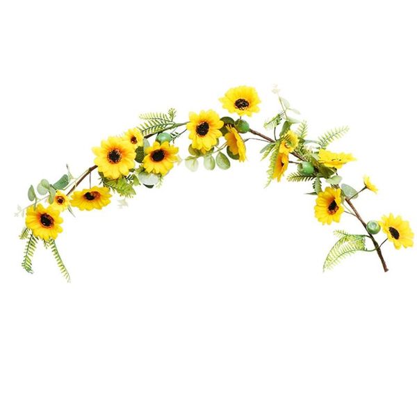 

decorative flowers & wreaths artificial sunflower vine vivid simulation wall hanging rattan ornament wedding door decoration