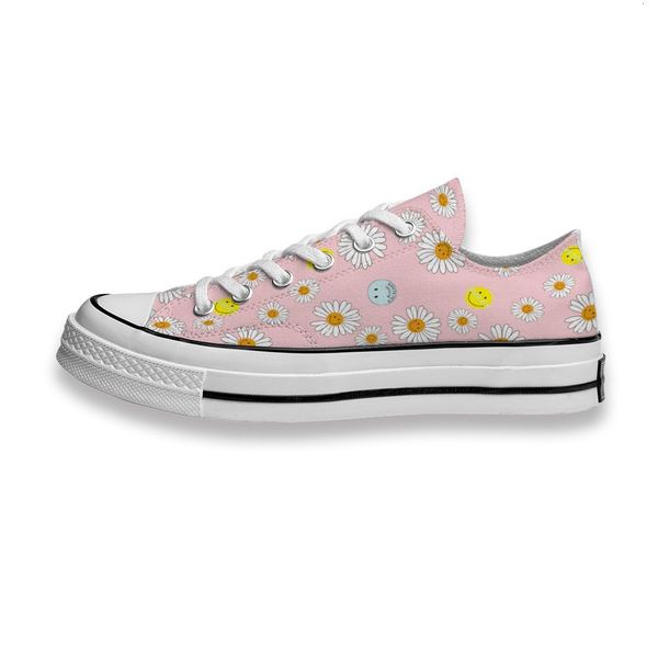 

custom printed shoes cute smiley daisy sneakers low mens womens skateboard sport footwear diy trainers canvas casual shoe c4fh