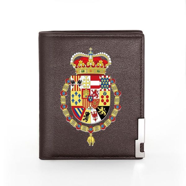 

wallets fashion men women wallet pu leather spanish symbols id holder short purse, Red;black
