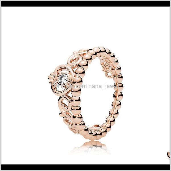 

925 sterling silver my princess stackable ring set original box for pandora women wedding cz diamond crown 18k rose gold ring odpir ld2kq, Slivery;golden