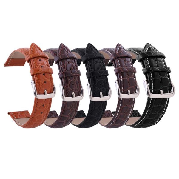 

watch bands band 12mm 14mm 16mm 18mm 20mm 22mm 24mm calf genuine leather strap bracelet accessories wristbands, Black;brown