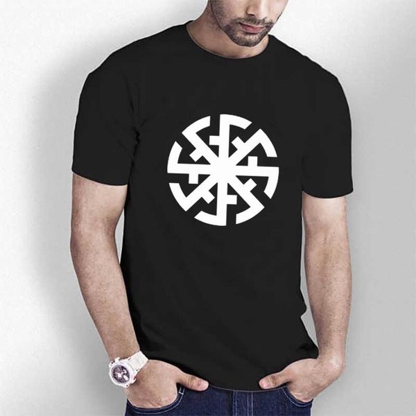 

men's t-shirts triditya ht0718# amulet svitovit without a circle cotton tee-shirt o neck short sleeve tshirt custom-made, White;black